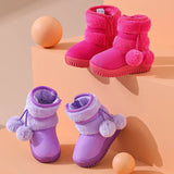 Kid Girls Snow Boots Winter Plush Boy Girl Cotton Shoe Warm Zipper Short Ankle Boot High Top Child Padded Boot Kid Shoe