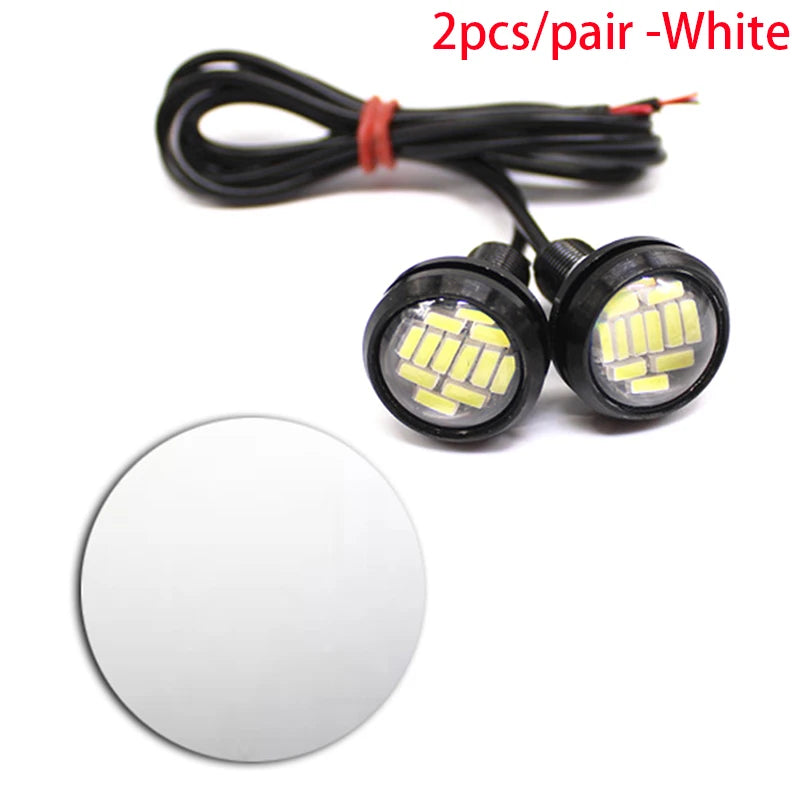 2PCS Eagle Eye LED 23mm 4014 12SMD Car Daytime Running Backup Turn Signal Lights Auto License Plate Lamps
