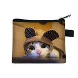 Coin Purse New Animal Cat Children's Wallet Student Portable Card Coin Key Storage Bag Polyester Hand Bag Mini Bag