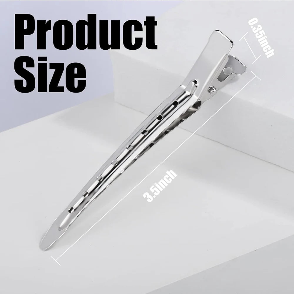 Grampos de cabelo de metal para mulheres, grampos de cabelo prateados para estilo, seccionamento, 24/30/50 peças, clipe de jacaré para cachos longos e grossos, faça você mesmo