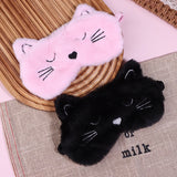 1Pc Cute Cartoon Cat Plush Sleeping Eye Mask Comfortable Sleep Mask Sleep Aid Traveing Home Shading Light Eye Cover Eyeshade