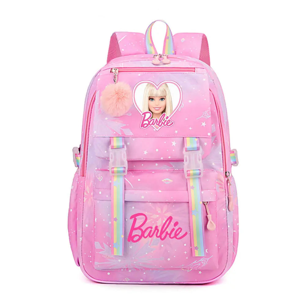 Nueva mochila escolar de lona para Barbie, para niños y niñas, ideal para viajes y para portátil.