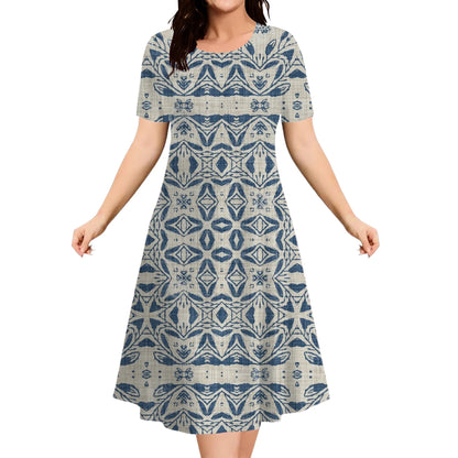 9XL Plus Size Short Sleeve Dresses For Women 2026 Fashion Summer Dot 3D Print Round Neck Dress Female Casual Oversized Clothing
