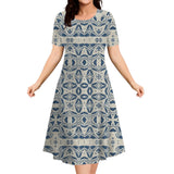 9XL Plus Size Short Sleeve Dresses For Women 2026 Fashion Summer Dot 3D Print Round Neck Dress Female Casual Oversized Clothing