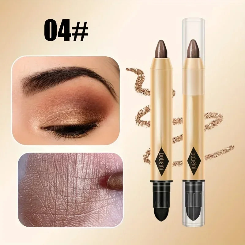 Eyeshadow Stick Pencil Waterproof Glitter Matte Eyeshadow 2 in 1 Pearly  Makeup High Pigmented Eyelid Under Crease Eyeshadow Pen