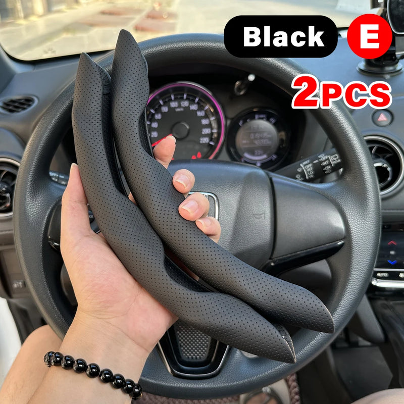 38cm Car Steering Wheel Covers Booster Micro Fiber Leather Auto Interior Decorative Accessories Universal Carbon Fiber Looking