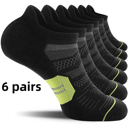 3/6 pairs of breathable and non slip invisible boat socks for men and women, ankle running socks, outdoor fitness socks