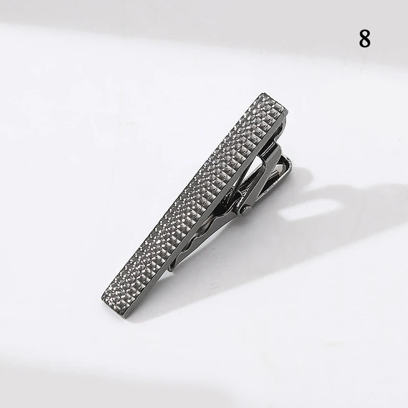 New Metal Silver Color Tie Clip For Men Wedding Necktie Tie Clasp Clip Gentleman Ties Bar Crystal Tie Pin For Men's Accessories
