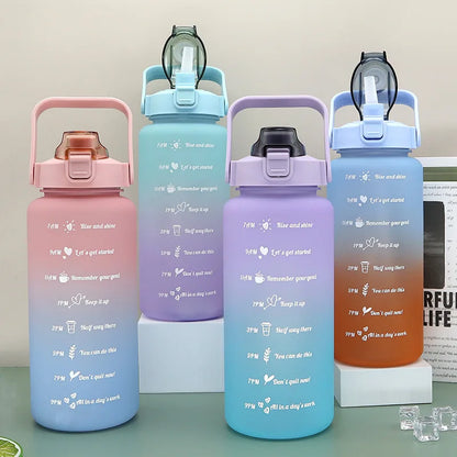 2025 Spring/Summer 2L Large Capacity Outdoor Plastic Bouncing Straw Sports Water Bottle Leak-proof Portable Refill Cups