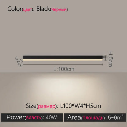 Modern Long Strip Ceiling Light Surface Mounted Minimalist Aisle Lamp Living Room Bedroom Kitchen Home Office LED Lighting