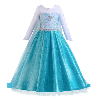 Elsa Dress for Girls 3-10Y Birthday Role Elsa Princess Dress For Kids Halloween 2024 Carnival Easter Party Cosplay Girls Costume