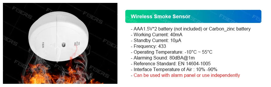 FUERS WIFI GSM Alarm System Wireless Home Burglar Security Alarm System Tuya APP Control Siren Motion Detector PIR Smoke Sensor
