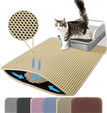 Cat Litter Mat Double Layer Pet Non-Slip Large Cat Litter Box Filter Mat Wear-Resistant Waterproof Anti-Slip Cat Litter Mat