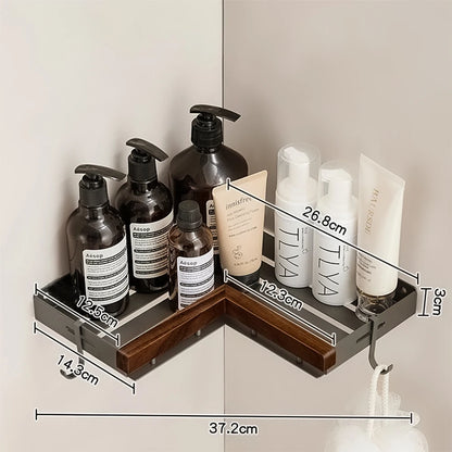 Estantes de baño para inodoro de nogal con trípode. No requiere perforación. Estilo nórdico. Madera maciza pura, resistente al agua y a la humedad.