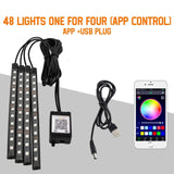 Neon 36 48 72 LED Car Interior Ambient Foot Light with USB Wireless Remote Music APP Control Auto RGB Atmosphere Decorative Lamp
