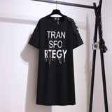 Vestido curto de algodão preto feminino, plus size, impressão de caracteres, camiseta viajante, saia, decalque decoração, verão, desconto