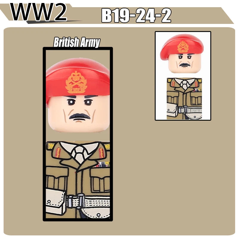 WW2 Military Soldier Figures Building Blocks Soviet British Army German Camouflage Warrior Infantry Accessories Bricks Toys Gift