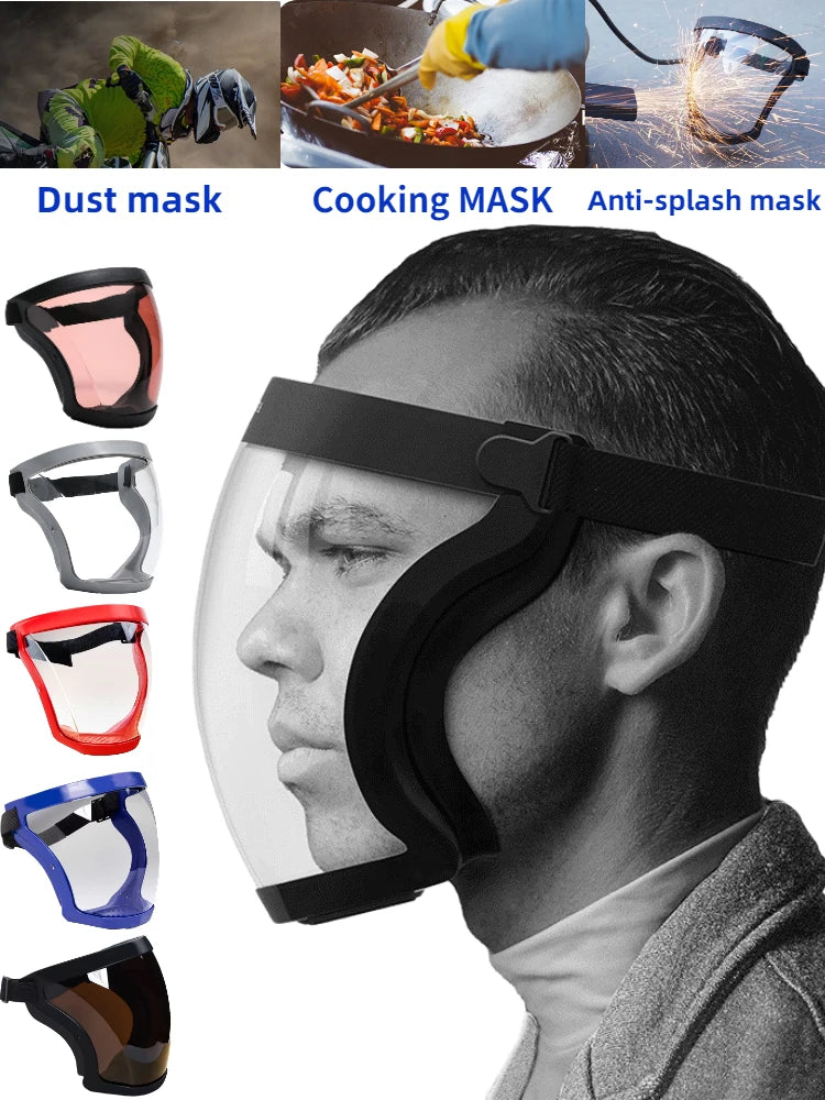 Máscara de protección laboral, protector facial transparente, protector facial transparente, pantalla protectora facial, accesorios de cocina, gadgets