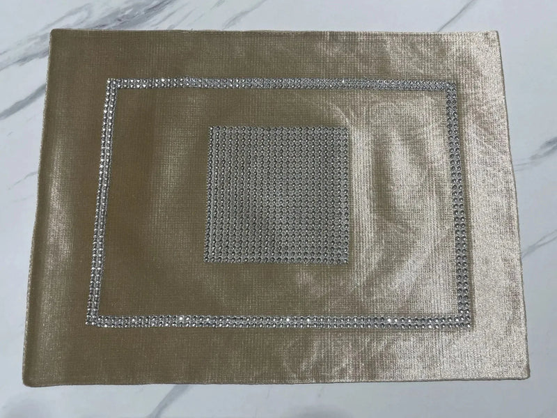 Heat Resistant Dining Table Mat Diamond Embedded Anti Slip Western Dining Pad Cushion Home Use Tablecloth Accessories