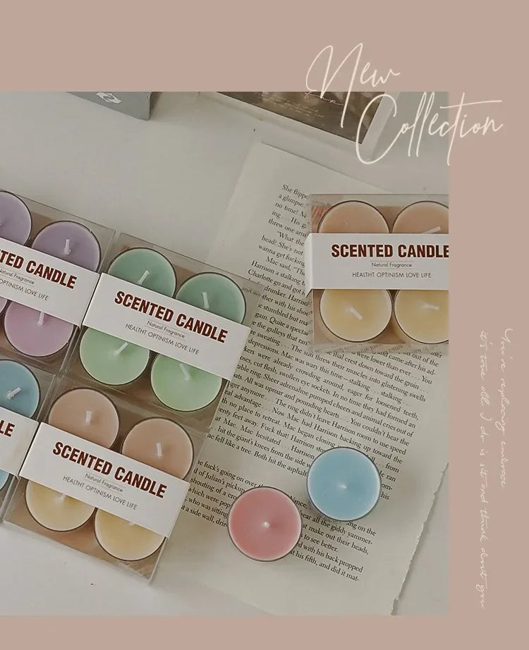 4pcs Handmade Tea Light Scented Candle Aromatherapy Soy Wax Candles Wedding Birthday Candle Party Home Decoration Photo Props