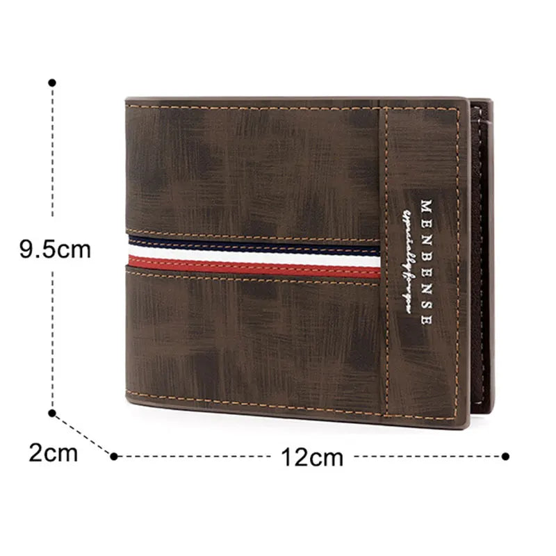 2023 New Short Men Wallets Slim Card Holder Male Purses Luxury PU Leather Coin Pocket High Quality Small Men's Wallet