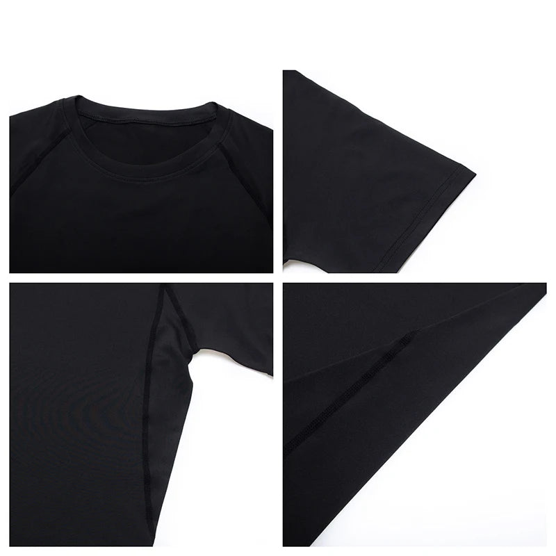 Camiseta de compresión para hombre para correr, fitness, ajustada, de manga corta, para entrenamiento, trotar, ropa deportiva de gimnasio, secado rápido, Rashgard