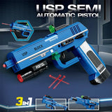 Technical Building Blocks Toys Gun Scorpion Uziel Submachine Magnum Eagle USP Pistol WW2 Military SWAT Weapon Model For Children
