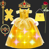 Children's Halloween Role Play Fairy Princess Belle Dress Xmas Carnival Masquerade Performance Birthday Party Fancy Girl Clothes