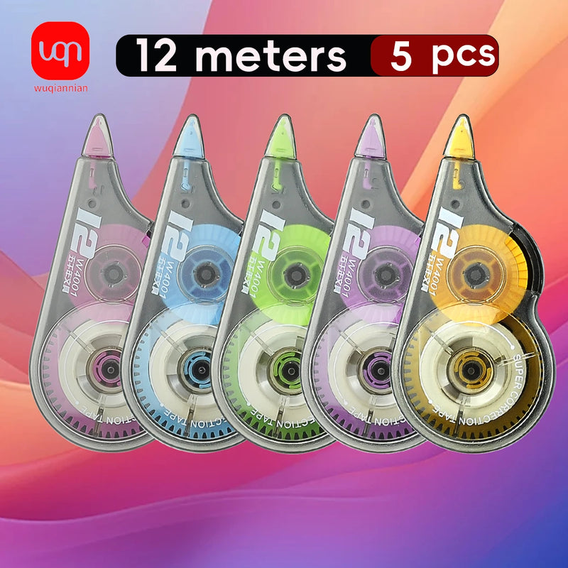 WQN-3/5/10PCS Portable Correction Belt Student Large Capacity 12m Length Cute White Office School Supplies Stationery