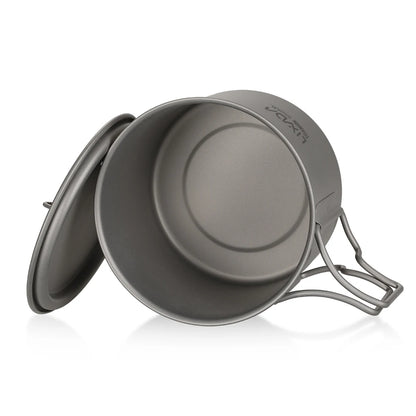 Taza de agua ultraligera de titanio Lixada con asa plegable, portátil para exteriores, camping, picnic, 300 ml/350 ml/550 ml/650 ml