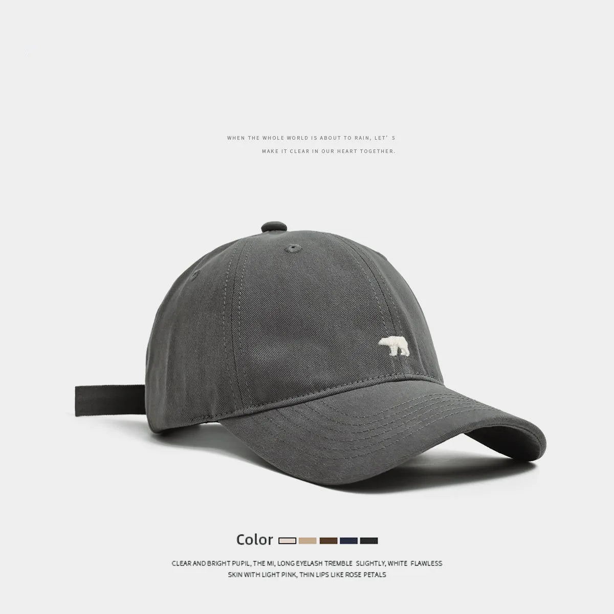 Stylish Bear Embroidered Baseball Cap Sun Protective Breathable Adjustable Ideal Casual Hat Men Women Unisex Baseball Cap