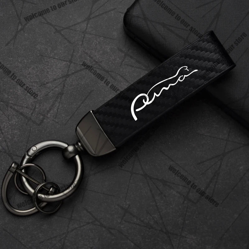 Car Keychain For PUMA ST Cougar Wolf MK3 MK4 MK5 MK6 Logo Carbon Fiber Leather Zinc Alloy Emblem Key Chain Accessories