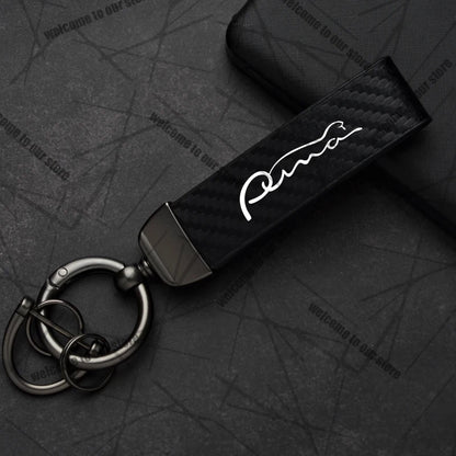 Car Keychain For PUMA ST Cougar Wolf MK3 MK4 MK5 MK6 Logo Carbon Fiber Leather Zinc Alloy Emblem Key Chain Accessories