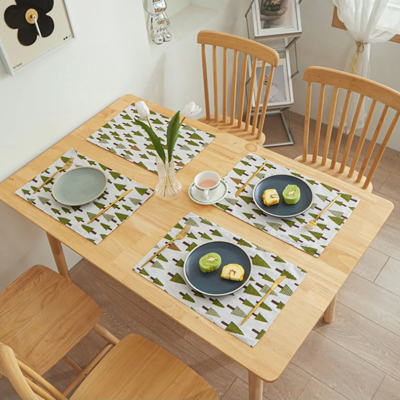 4 Pcs/Set Simple Tableware Mat Rectangle Individual Placemats Heat Insulation Dining Table Mat Table Decoration And Accessories