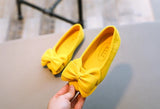 2024 New Fashion Girls Shoes PU Leather With Big Bowtie Candy Color Children Sandals Slip-on Kids Casual Shoes 21-36 Soft Hot