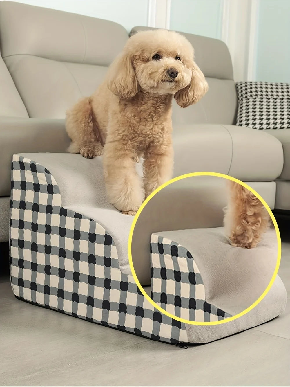 Pet 2/3 Steps High-Density Foam Dog Secure Stairs Ramps Non-Slip Pet Steps for Older Dogs Pet with Joint Pain Sofa Bed Ladder