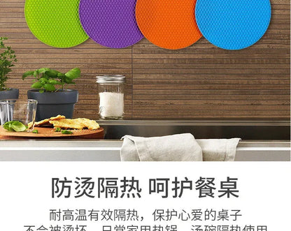 xgnvpy Silicone Mat Coaster Food Grade Non-slip Placemat Table Protection Kitchen Accessory Gadget Round Cup Mat