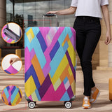 Geometric contrasting block pattern luggage protection cover, suitable for 18-32 inch luggage covers, luggage handle gloves, tra
