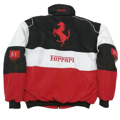 European American 2024 Spring Autumn New Cross Border Amazon F1 Rally Color Blocked Embroidered Long Sleeved Motorcycle Jacket