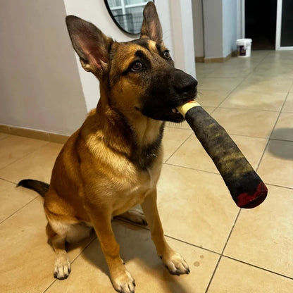 Juguete de peluche con sonido de cigarro para perros, juguete para cachorros con palo verde, juguete para morder con chirrido, relleno crudo, para articulaciones de perro.
