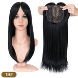 Benehair 14'' 18'' Hair Toppers with Bangs for Women Synthetic 6x6 Top Hairpieces Wigs Long Straight Clip in Hair Extension