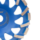 HERZO 7"/180MM Diamond Grinding Cup Wheel Disc Segmented Turbo For Concrete Masonry Marble Polishing Tools