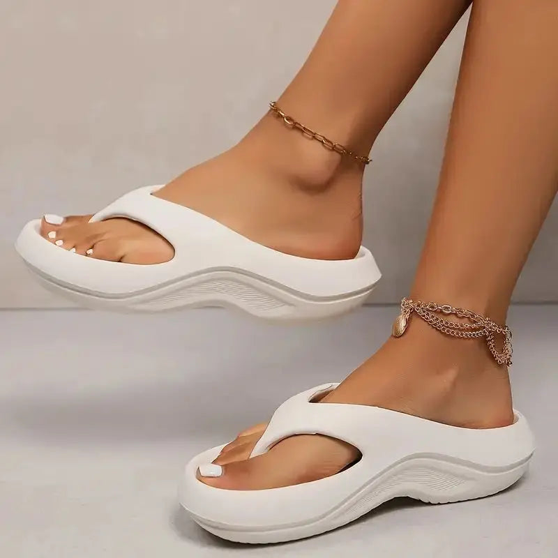 Thick Platform Eva Flip Flops For Women 2024 Summer Clip Toe Non Slip Beach Sandals Woman Comfortable Soft Sole Cloud Slippers