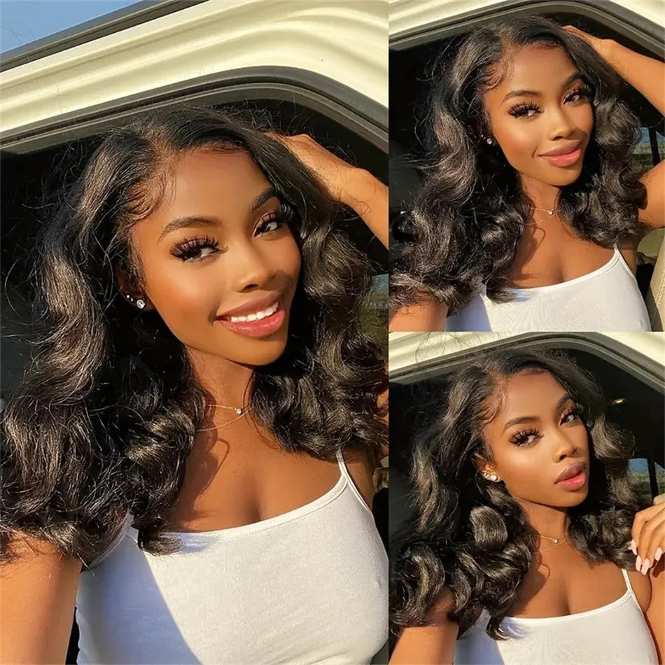 Peruca lace frontal cabelo humano ondulado - alta densidade 250%