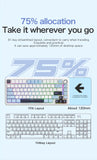 75% Hot-Swap Gaming Keyboard, Wireless FREEWOL F75 RGB Mechanical Keyboard with Metal Knobs, AULA F75 Same Model, Tri-Mode, 4000 mAh