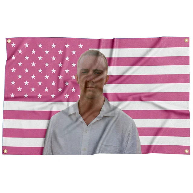 Drew Pink America Flag Tapeçaria com quatro ilhós, Starkey, Banner engraçado, Dormitório universitário, Quarto, Rapazes, Homem Caverna, Quarto, 3x5 ft