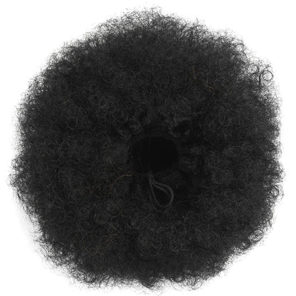 Sintético grande afro puff cordão rabo de cavalo kinky encaracolado bun hairpiece africano americano clipe em updo extensões para preto