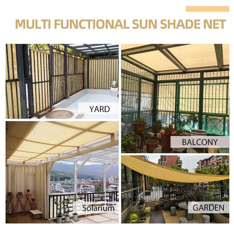 Multiple color outdoor garden sunshade net, terrace sunshade net, camping sunshade net, UV protection, HDPE sunscreen cloth, sun