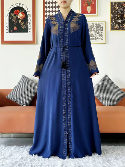 Vestido elegante de gasa para mujer, abaya abierta con cremallera, ropa musulmana, cárdigan islámico, abaya, nuevo