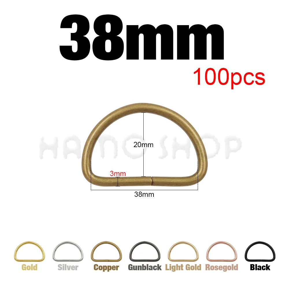 Hebilla ajustable de metal con anilla en D para correas de mochilas, bolsos, collares de gato y perros, accesorios de bricolaje, 20-1000 unidades
